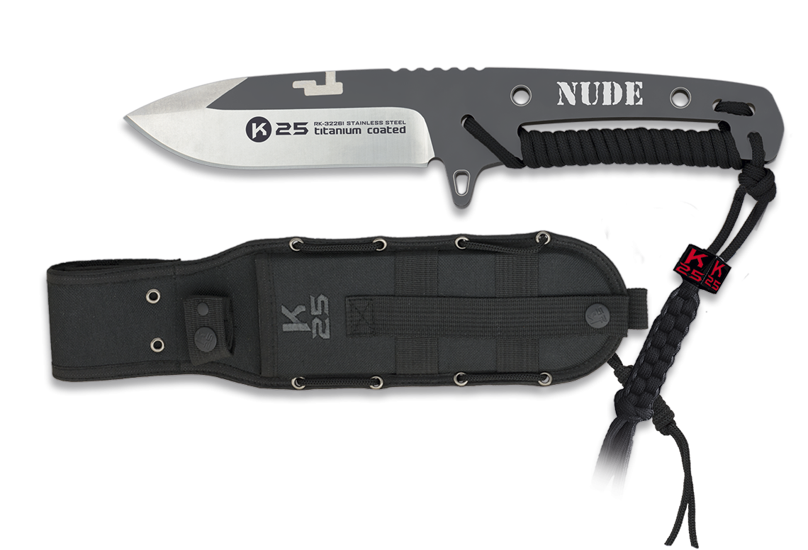 Couteau K25 Nude. Encord noir.Lame 10.8
