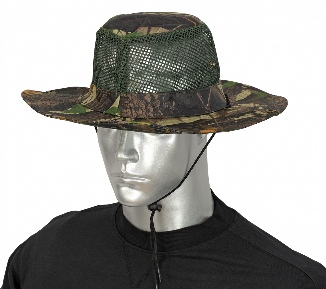 Boonie hat avec grille. Camo arbre vert