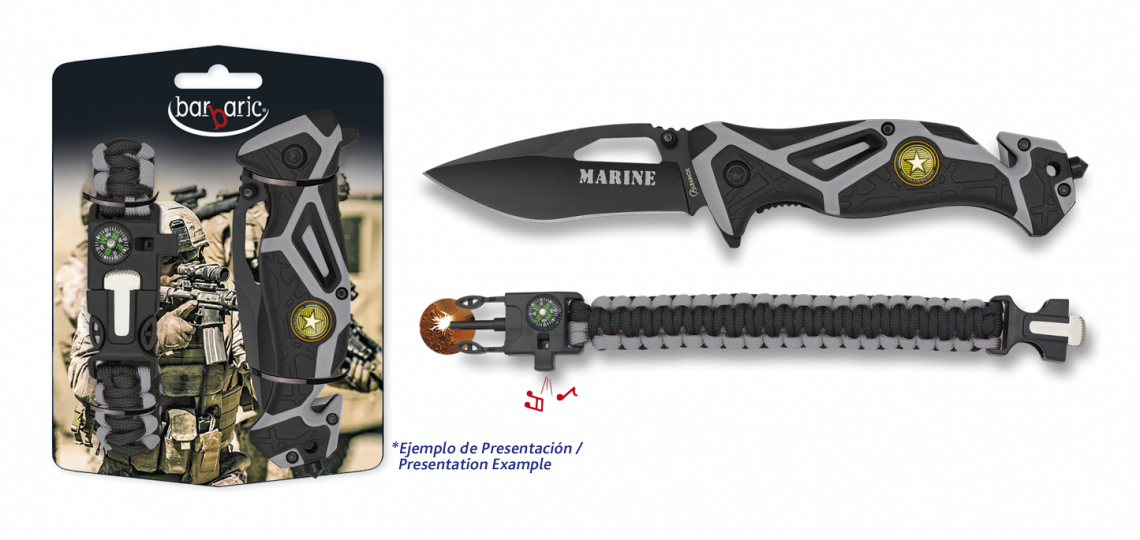 Set couteau pliant FOS Marine  paracord