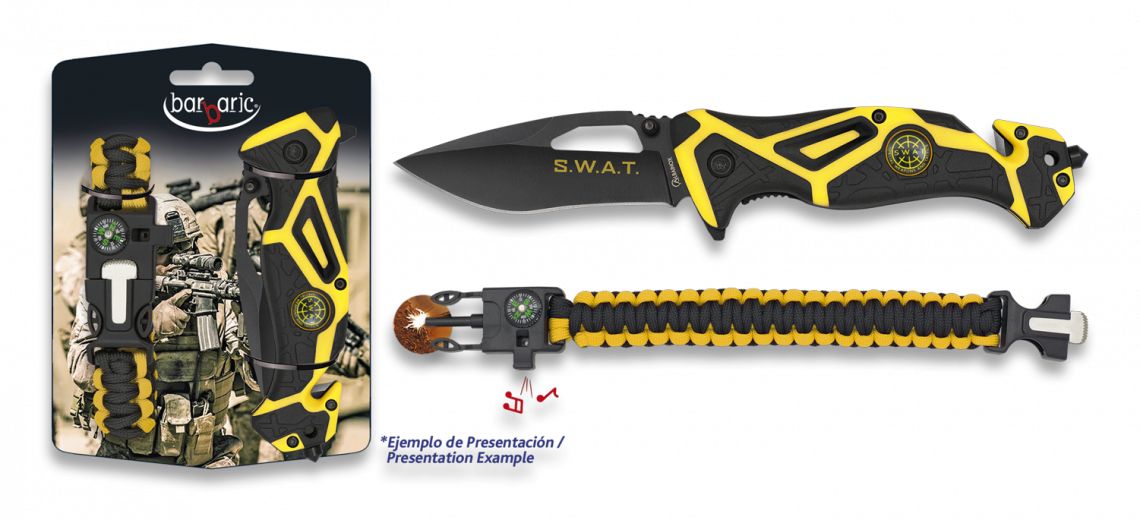 Set couteau pliant FOS SWAT  paracord