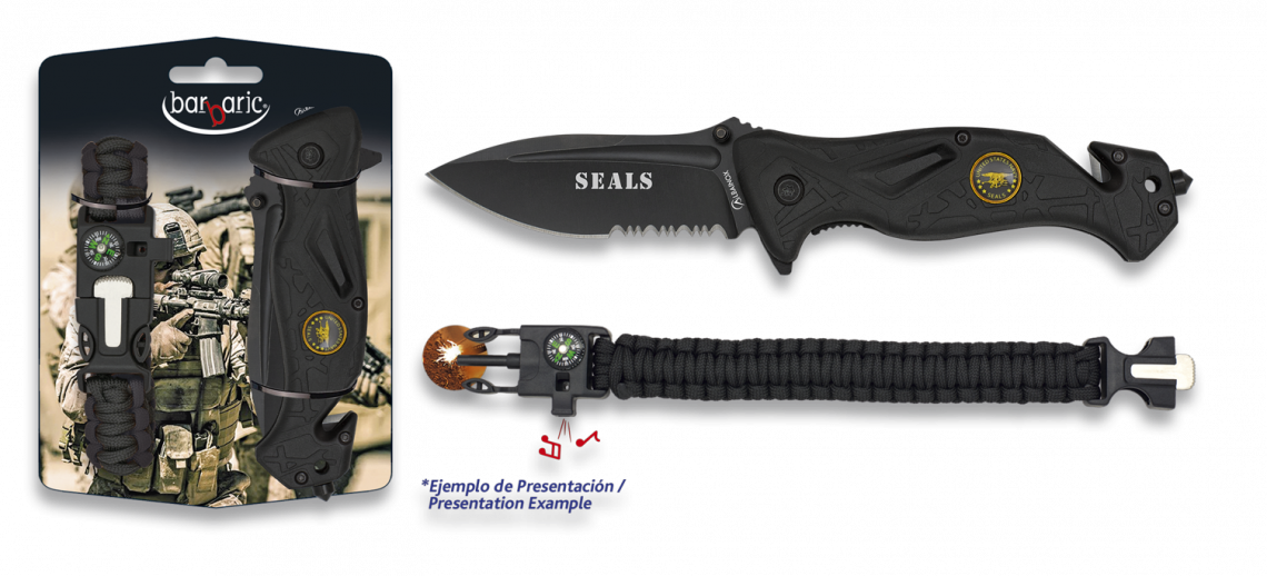 Set couteau pliant FOS SEALS  paracord