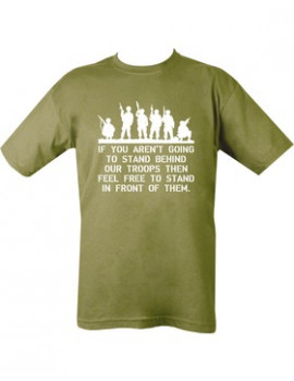 BEHIND TROOPS T-SHIRT - OLIVE GREEN