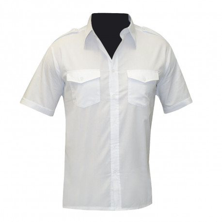 CHEMISE PILOTE BLANCHE MANCHES COURTES