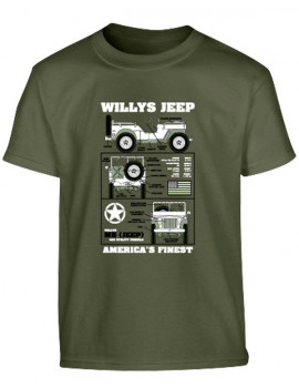 WILLYS JEEP T-SHIRT - OLIVE GREEN